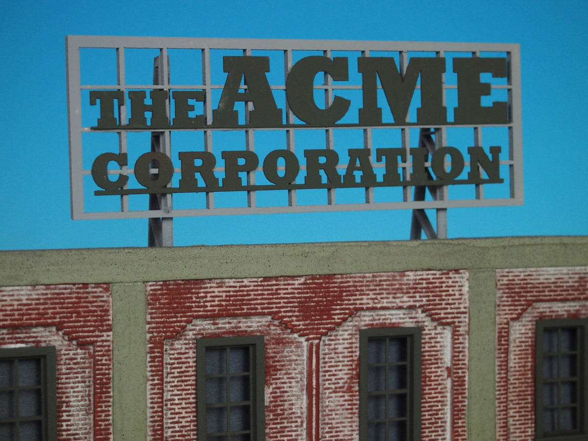 Korber Models #D0024 - O Scale - Roof Top Sign "ACME Corporation" Kit - MrMuffin'sTrains