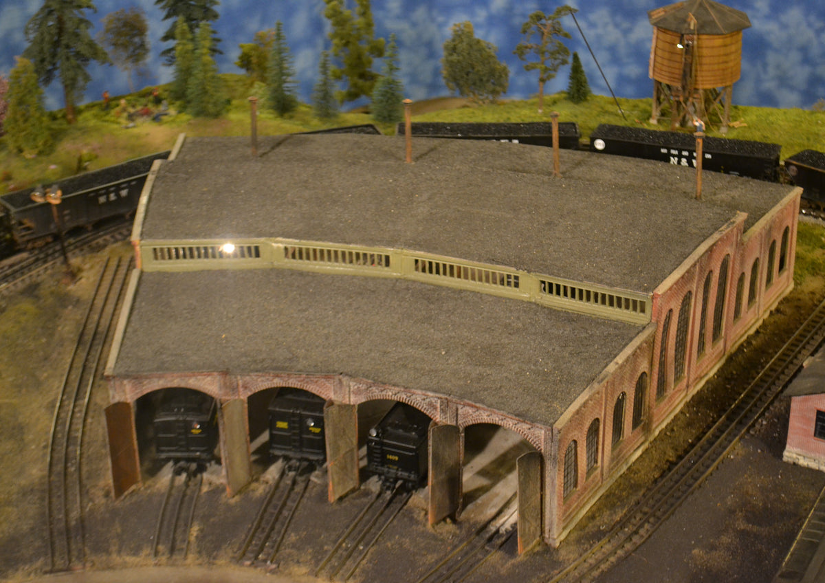 Korber Models #304 - O Scale - 3 Stall Roundhouse Kit - MrMuffin'sTrains
