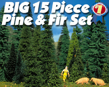 Scenic Express EX0200 - 6" - 10" Big Pine & Fir Set (15 Pack)