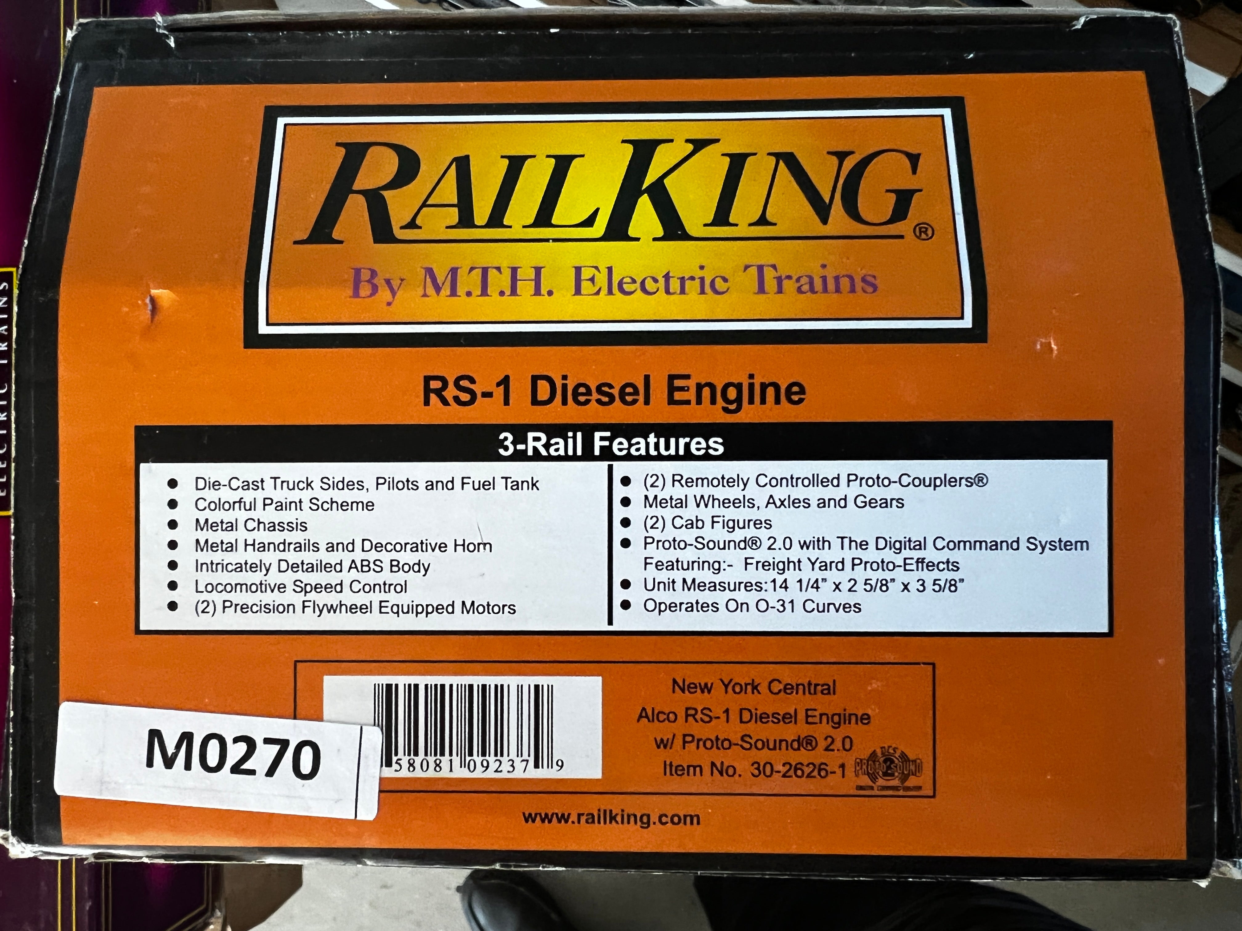 MTH 30-2626-1 - RailKing Scale Alco RS-1 - New York Central - with PS2 - Second Hand