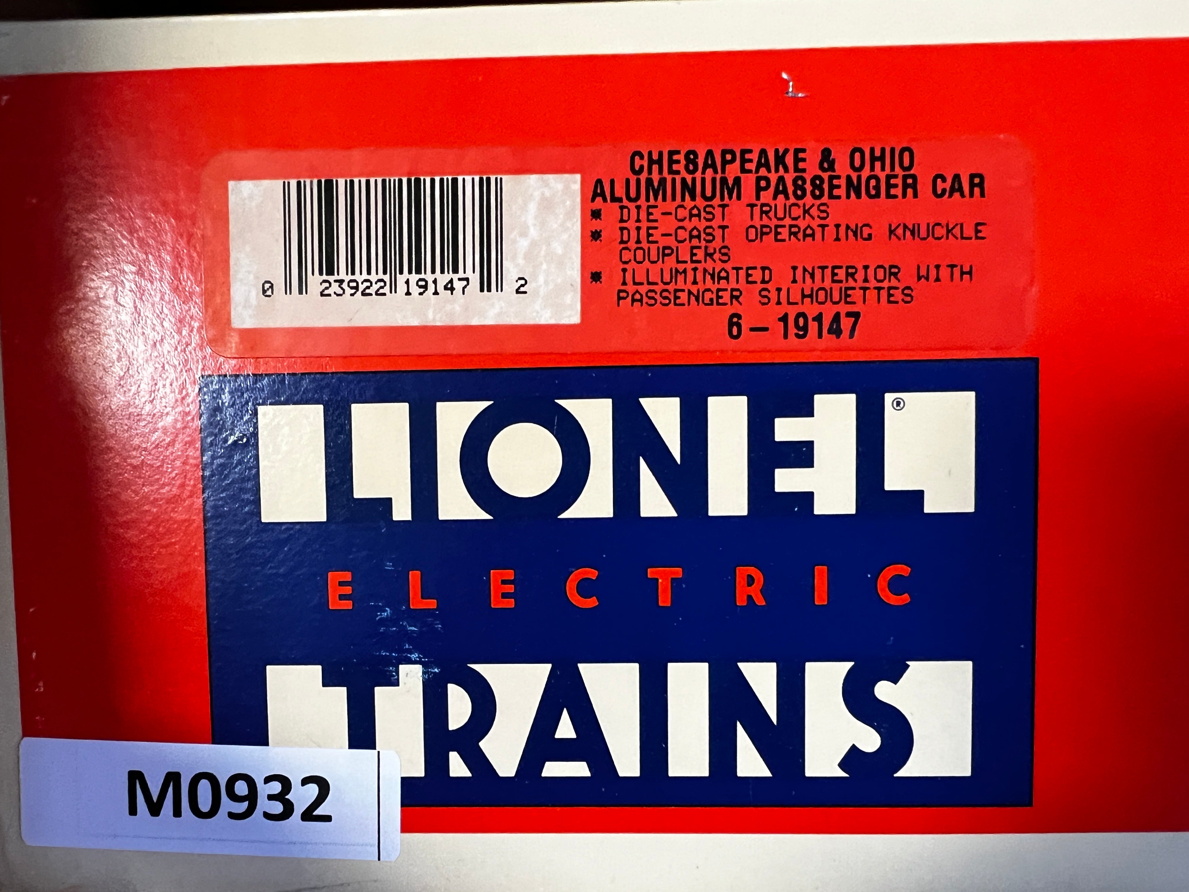 Lionel 6-19145 - Steamlined Passenger Car Set - 6-Cars - Chesapeake & Ohio - Second Hand - M0930