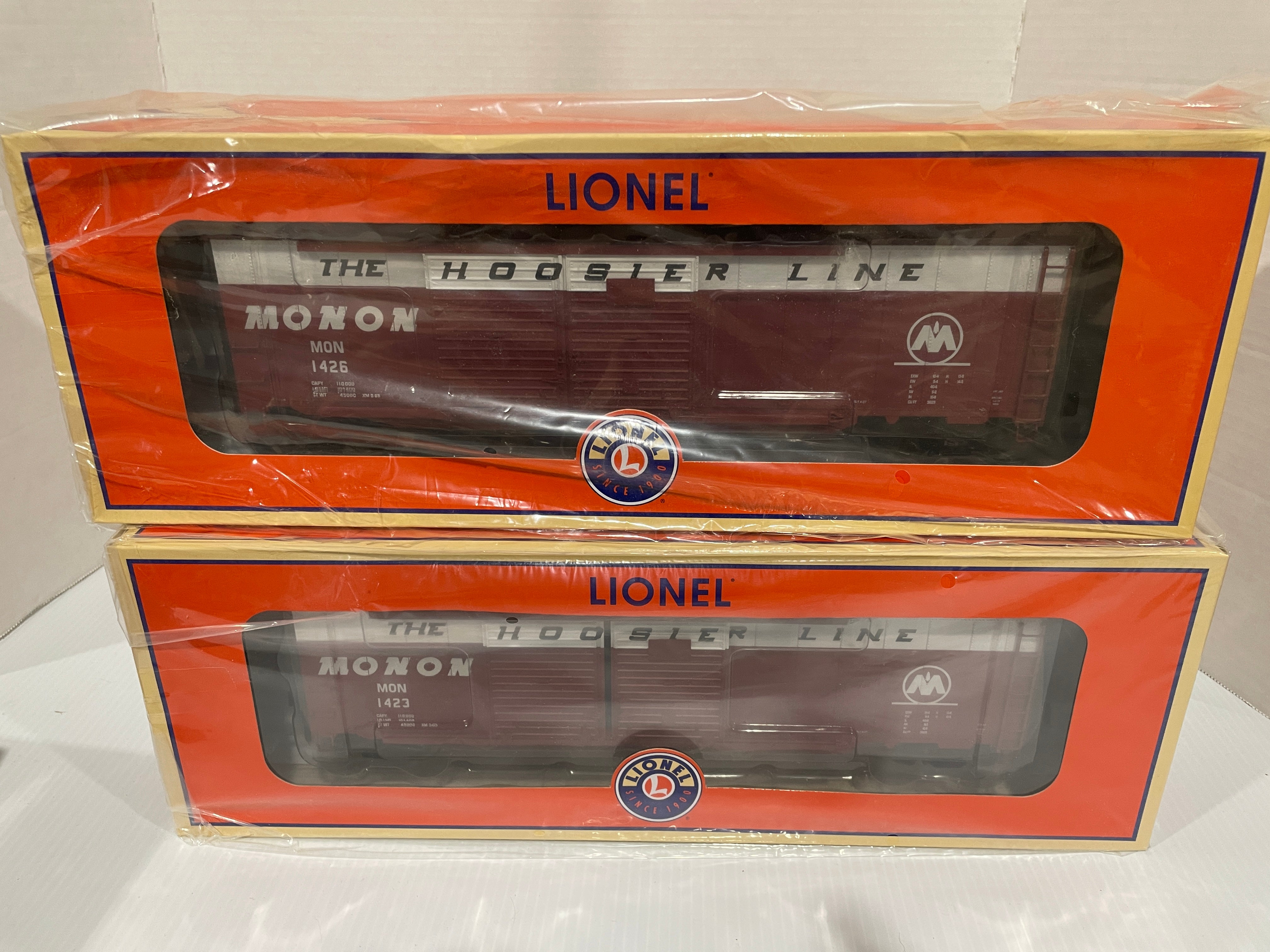 Lionel 1926461/62 Monon 50' Boxcars - A Pair - Second Hand - M1261