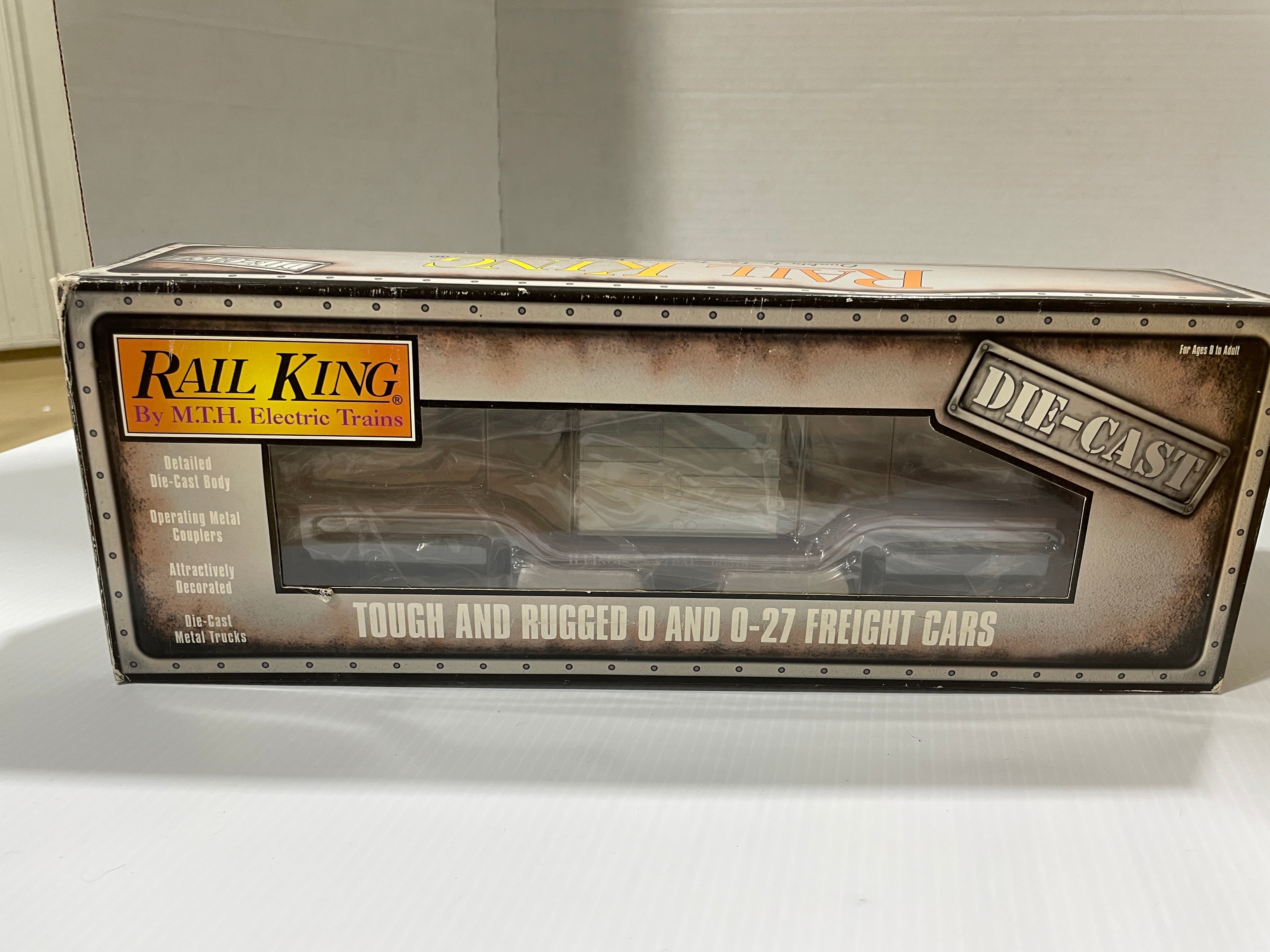 MTH 30-8302 - Diecast Depressed Flat Car - Illinois Central - Second Hand - M1042