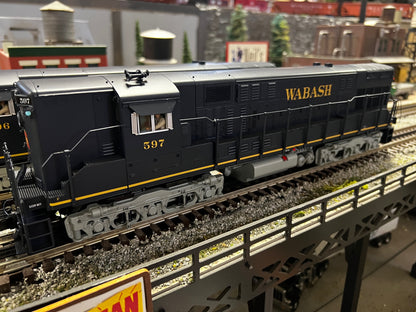 MTH 20-21704-1 - FM Train Master Diesel Engine "Wabash" #596 w/ PS3 (Hi-Rail Wheels) - Custom Run for MrMuffin'sTrains - MrMuffin'sTrains