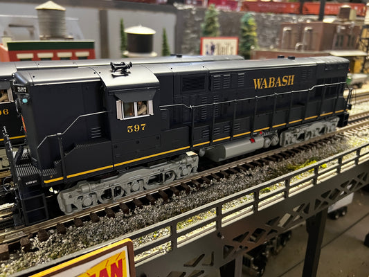 MTH 20-21704-1 - FM Train Master Diesel Engine "Wabash" #596 w/ PS3 (Hi-Rail Wheels) - Custom Run for MrMuffin'sTrains - MrMuffin'sTrains