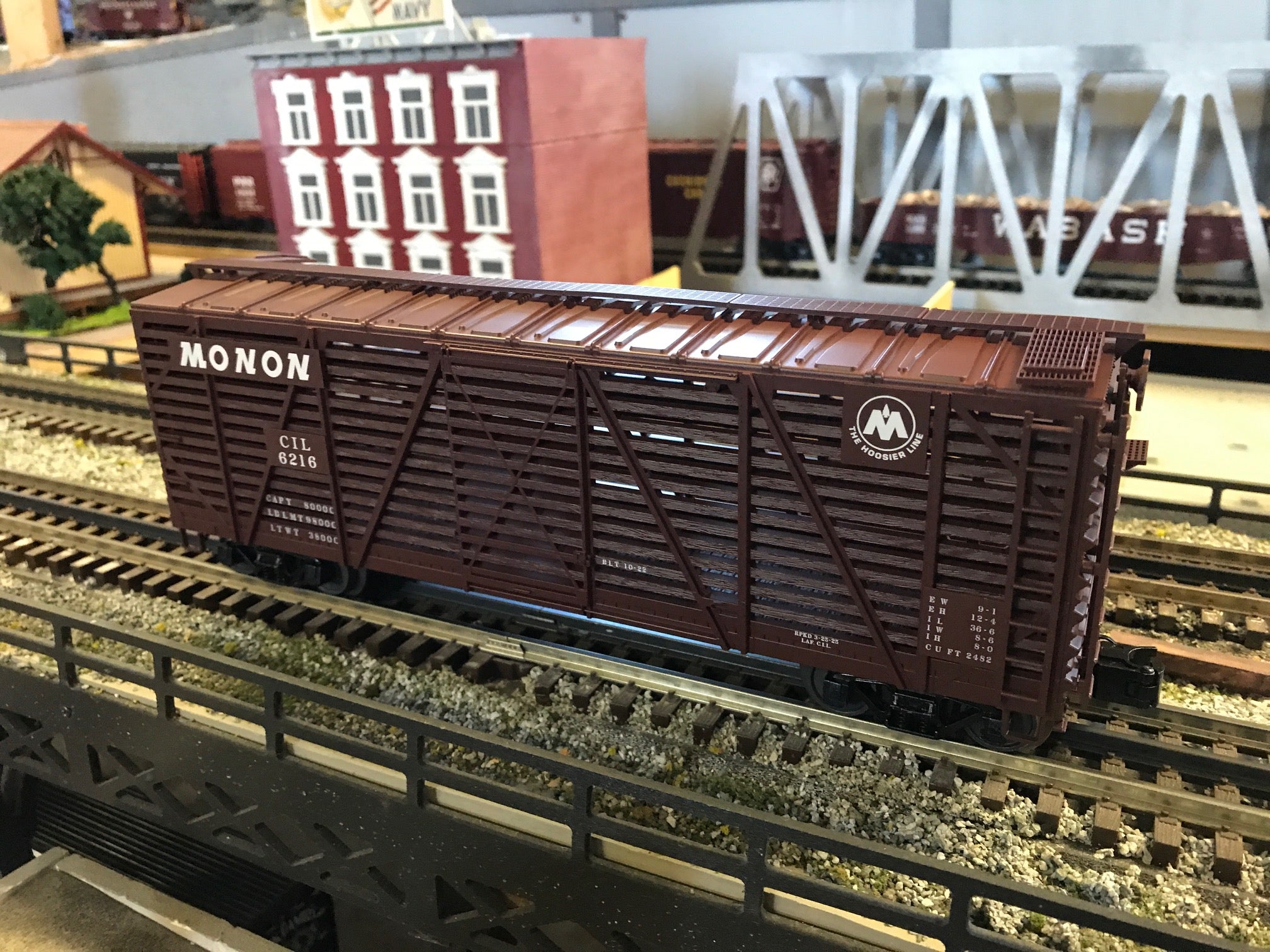 Atlas O 2002412S - Trainman 40' Stock Car Set of 4 Cars - Monon - Second Hand - M0967