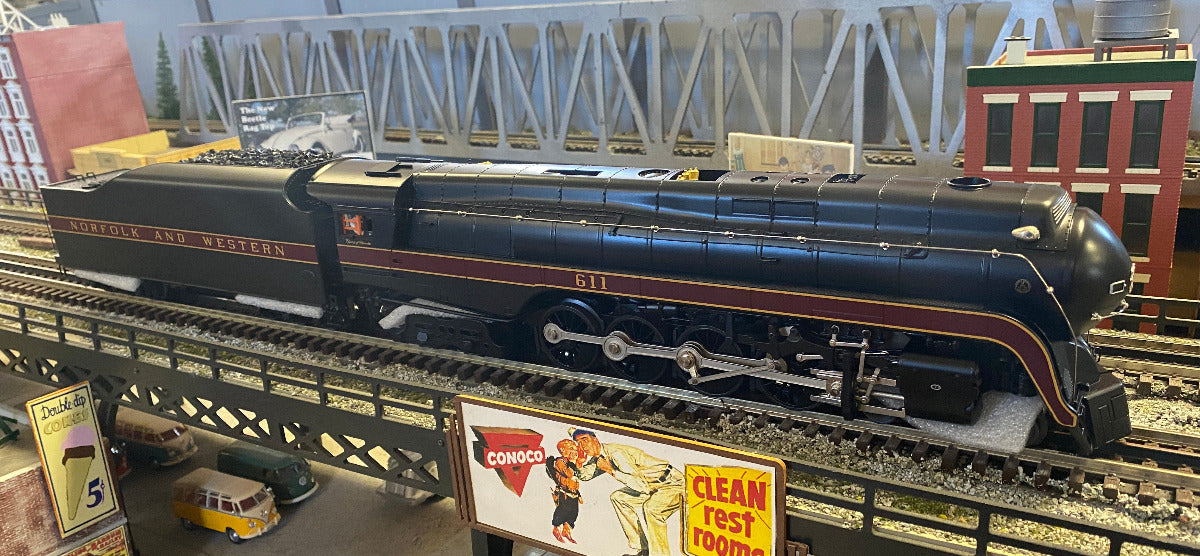 MTH 20-3773-1 - 4-8-4 J Steam Locomotive "Norfolk & Western" 611 (Spirit of Roanoke) w/ PS3 (Hi-Rail Wheels) #611 (Spirit of Roanoke) - MrMuffin'sTrains