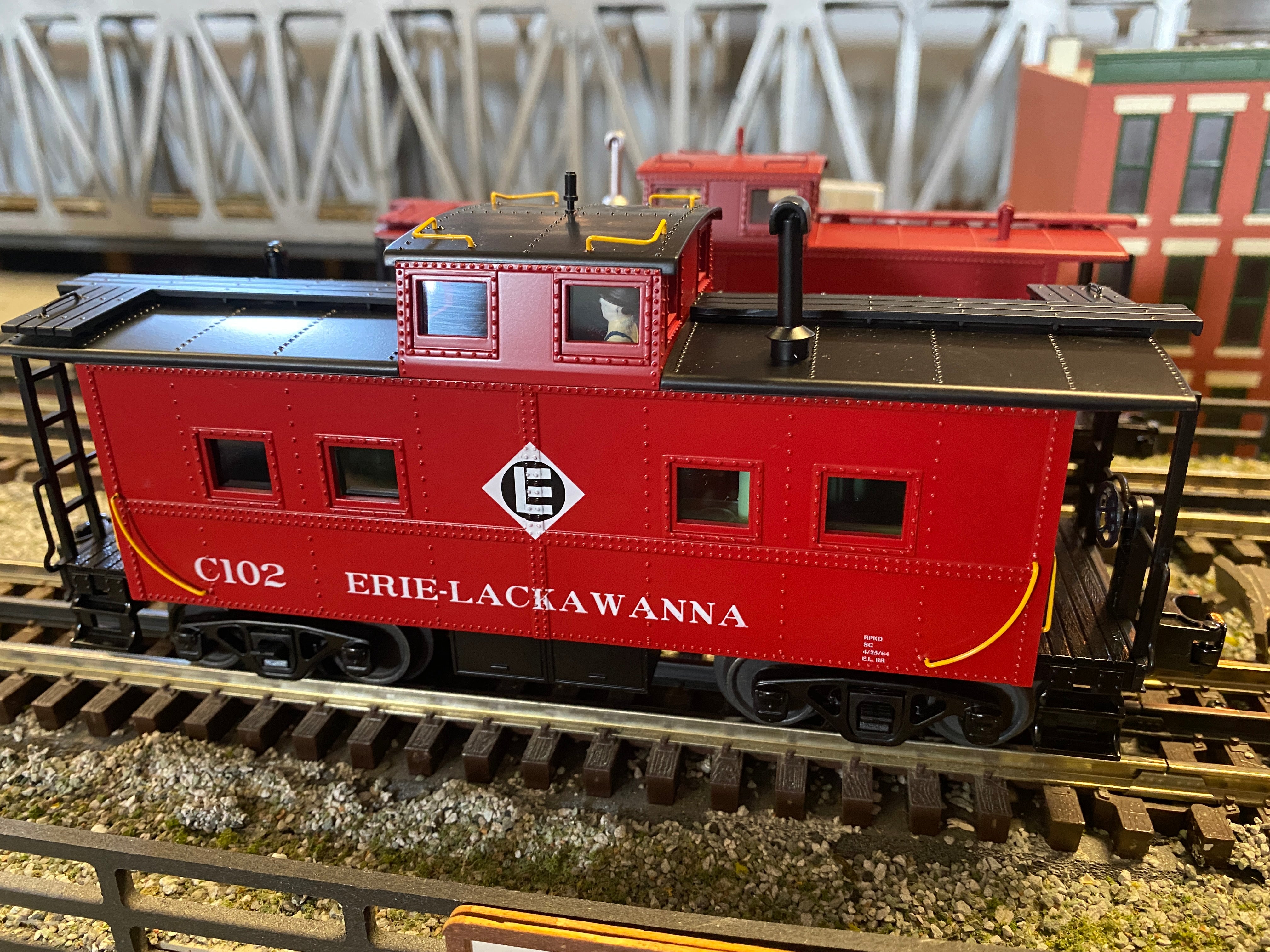 MTH 20-91743 - Steel Caboose (Center Cupola) "Erie Lackawanna" #C102 - Custom Run for Public Delivery Track & MrMuffin'sTrains