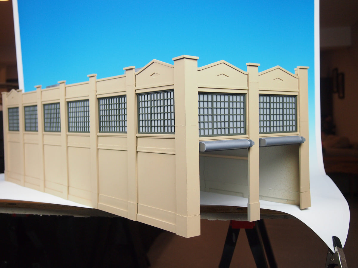 Korber Models #MRS1032 - O Scale - 2 Stall Engine House (Cement) Kit - MrMuffin'sTrains