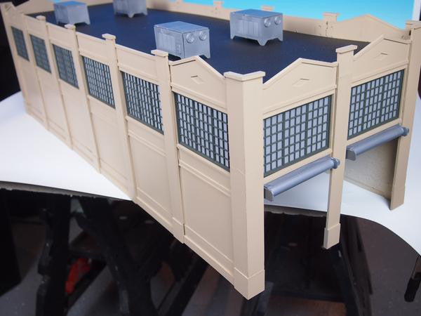 Korber Models #MRS1032 - O Scale - 2 Stall Engine House (Cement) Kit - MrMuffin'sTrains