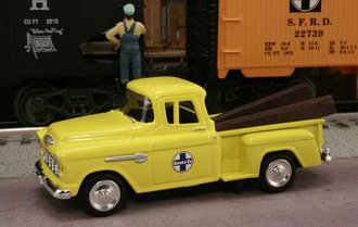 Railyard Truck Series RR-1955-SF - 1955 Chevy Pickup "Santa Fe Railway M.O.W. Dept." (Yellow) 1/43 Diecast Car