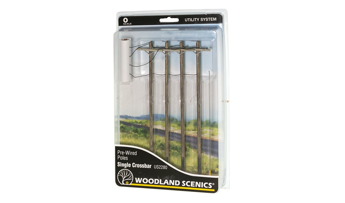 Woodland Scenic US2280 - Pre-Wired Poles - Single Crossbar