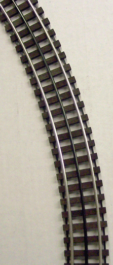 GarGraves WT-96-101 - Phantom - 96" Curve Track w/ Wood Ties - Tinplated Outside Rails