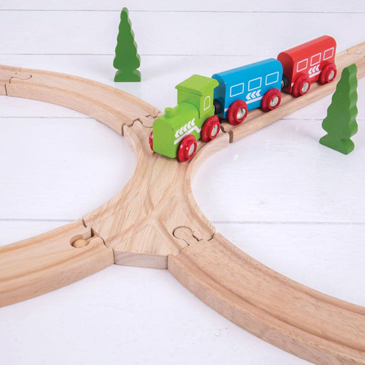 BigJigs BJT174 - Double Curved Turnouts (2-Pack) - MrMuffin'sTrains