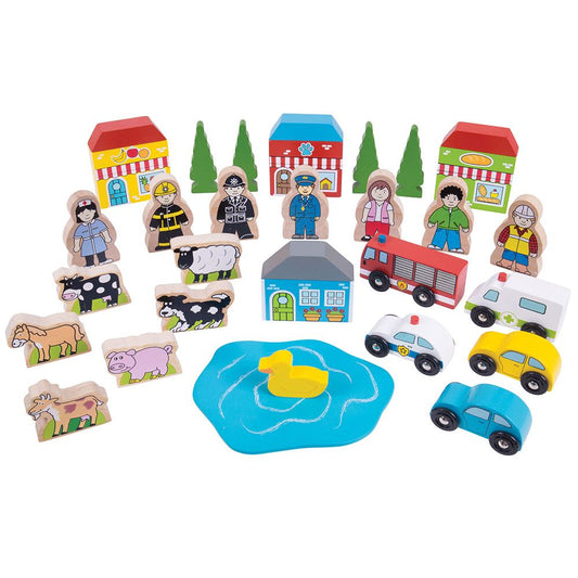 BigJigs BJT054 - Trackside Accessory Set - MrMuffin'sTrains
