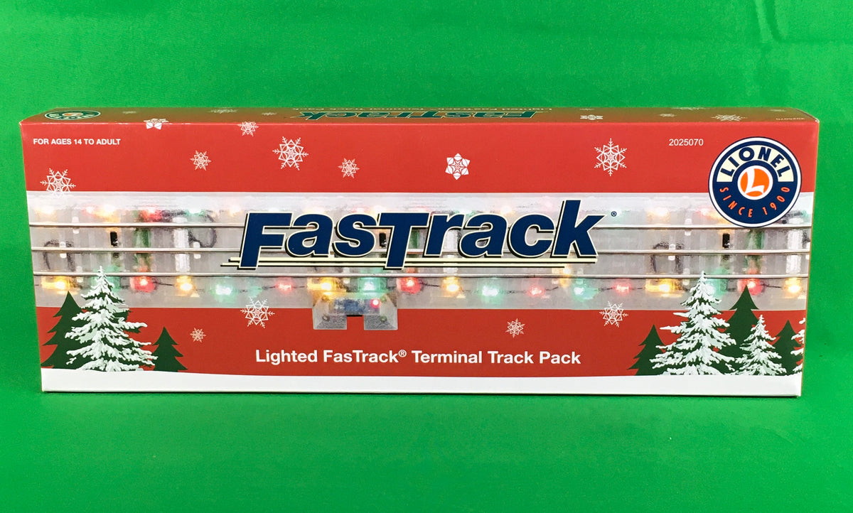 Lionel 2025070 - FasTrack - Lighted - 10" Straight & Terminal Track Set - MrMuffin'sTrains
