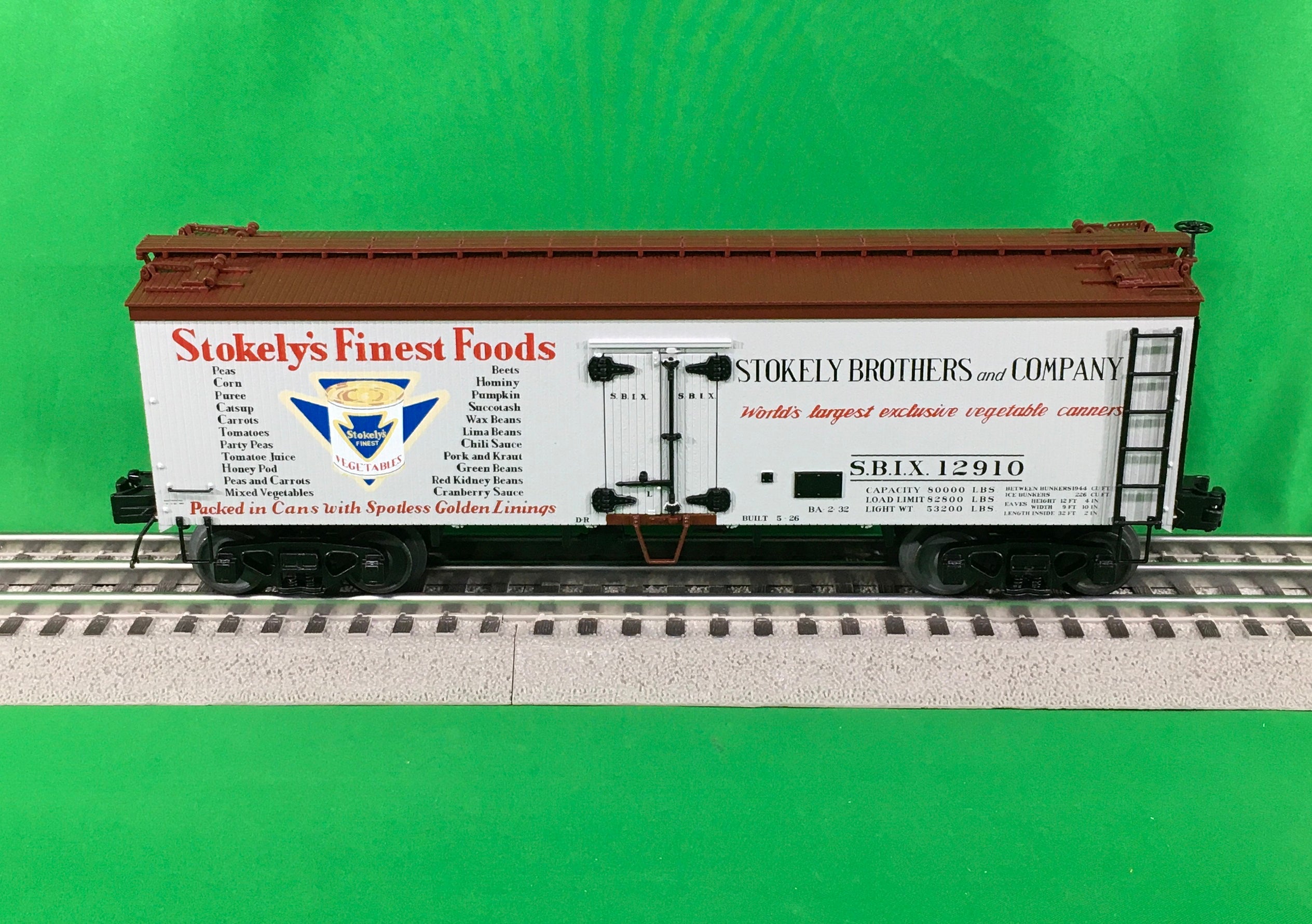 MTH 20-94629 - 36’ Woodsided Reefer Car "Stokely Brothers & Co." #12910 - Custom Run for MrMuffin'sTrains