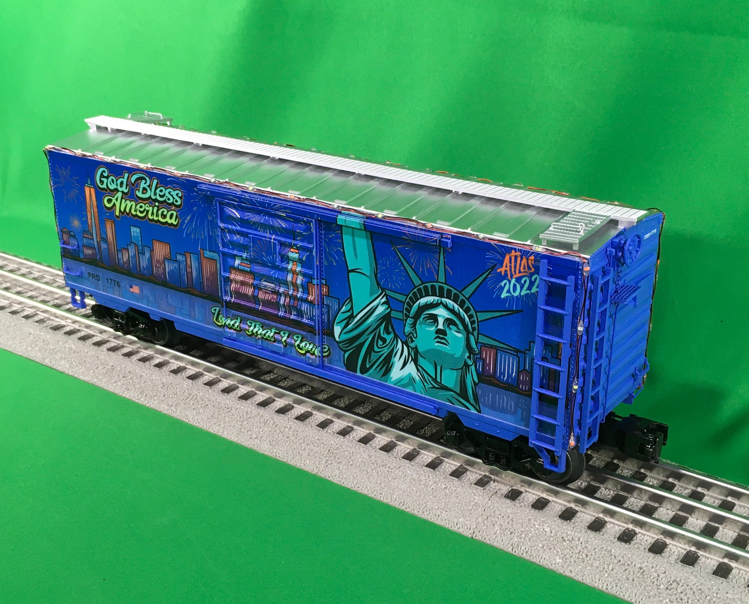 Atlas O 3001851 - Premier - 40' PS 1 Box Car "Independence Day Special" #FRD 1776 w/ Lights (4th of July)