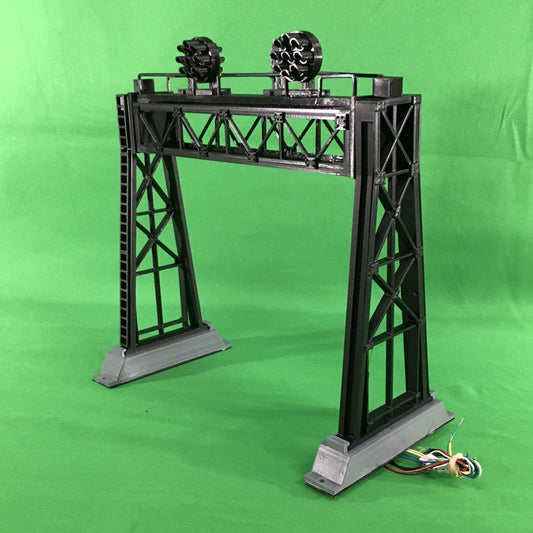K & R Custom Models #4243 - 2-Track Signal Bridge - 4 Pennsy Lights - MrMuffin'sTrains
