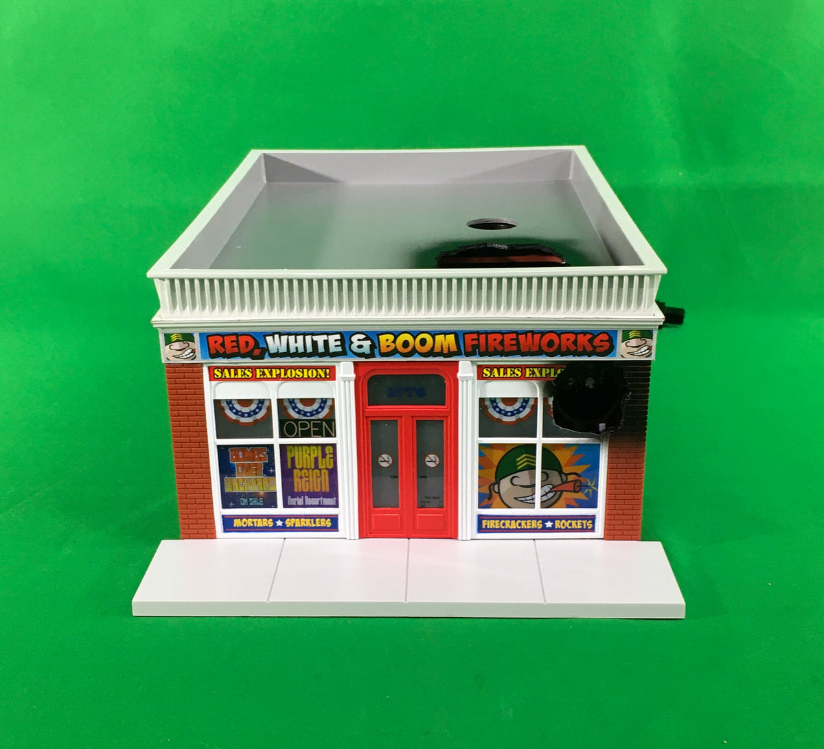 Lionel 2129030 - "Sgt Stumpy's" Red White & Boom Fireworks Building - MrMuffin'sTrains