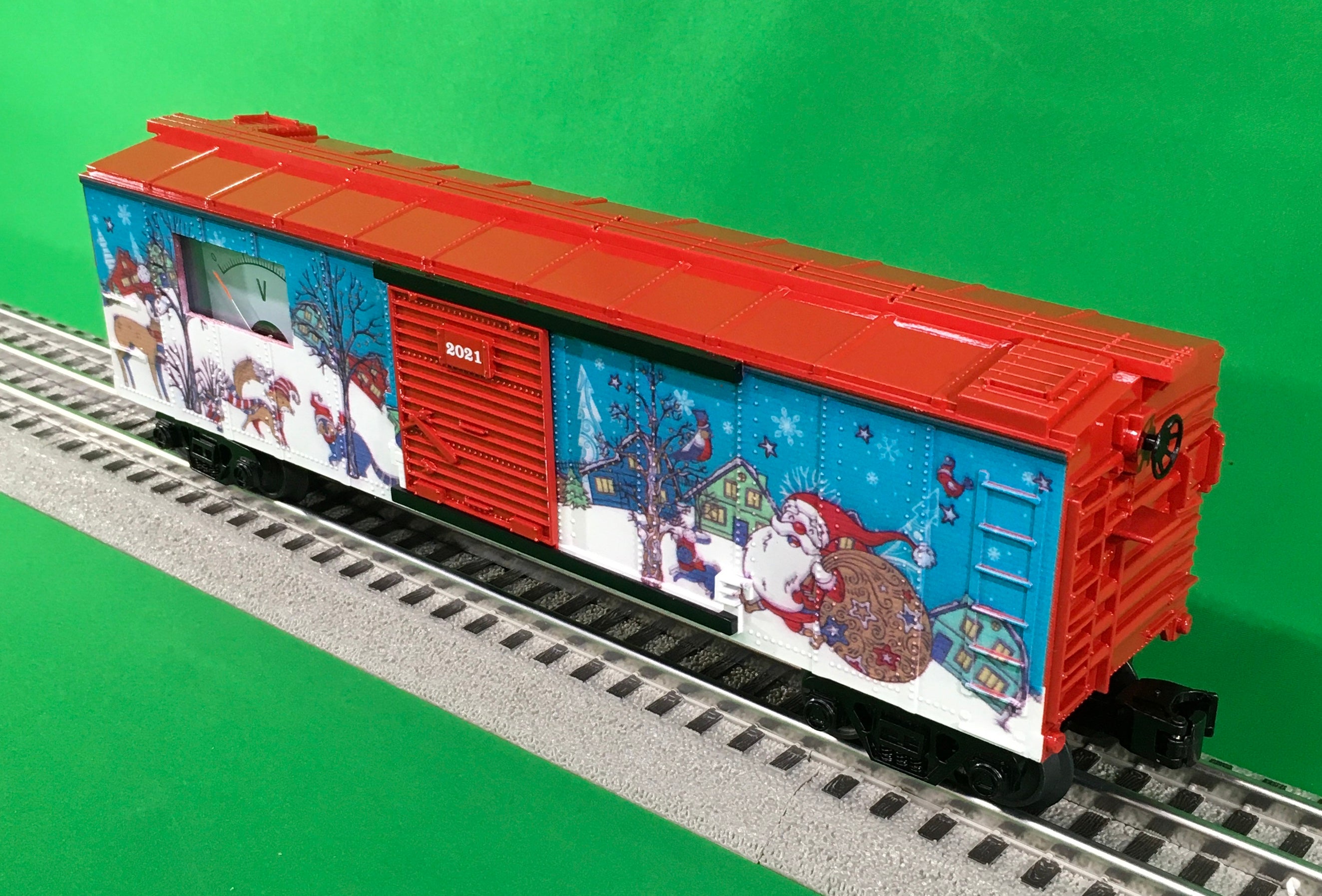 MTH 30-71061 - Box Car "Christmas" #2021 w/ Power Meter (Santa’s Workshop)