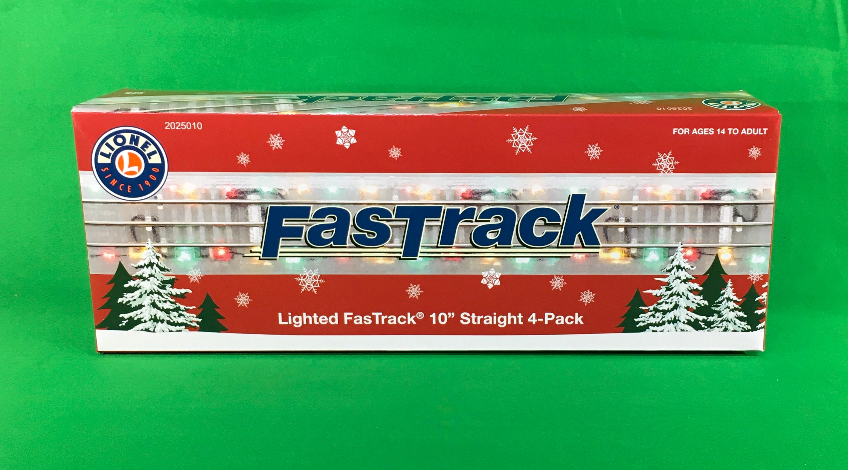 Lionel 2025010 - FasTrack - Lighted - 10" Straight Track (4-Pack)