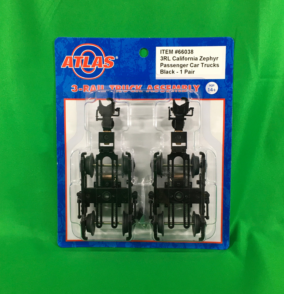 Atlas O 66038 - California Zephyr 3-Rail Trucks (Black) - MrMuffin'sTrains