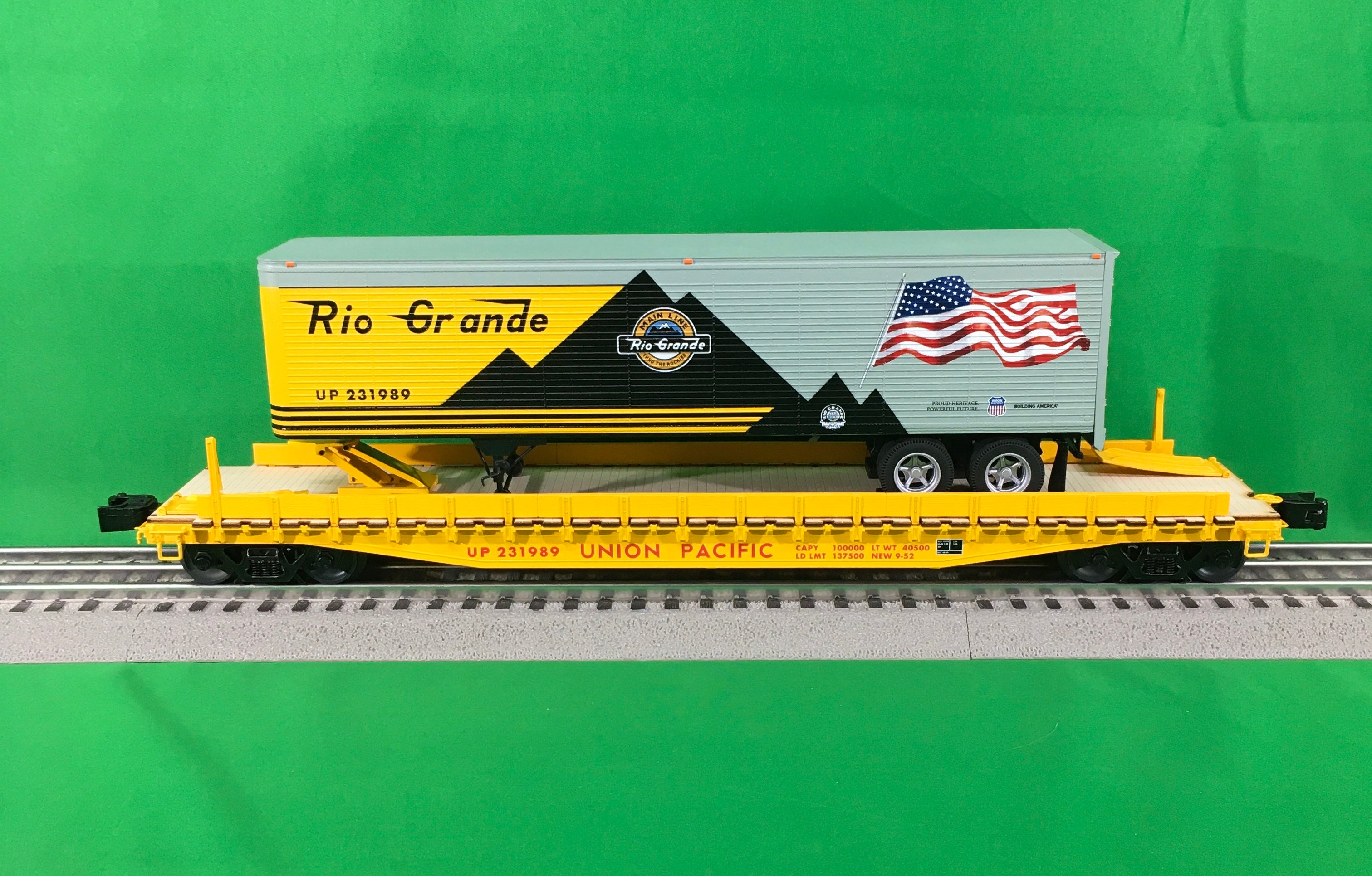 Lionel 2326020 - Union Pacific Heritage Flatcar "Rio Grande" w/ Trailer #231989