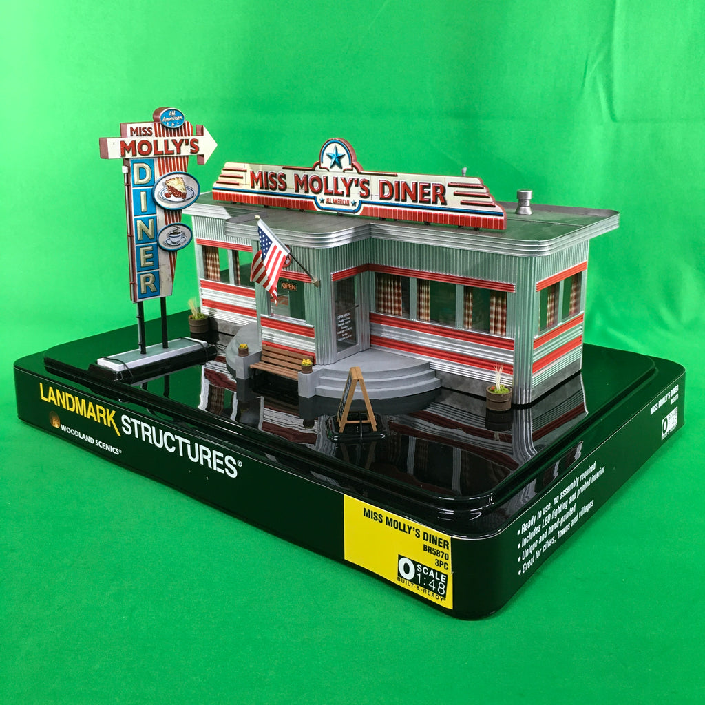 Diner Miss Molly’s – Échelle N – Prêt à L’emploi – Éclairage LED Inclus – Décor De Train Miniature Authentique