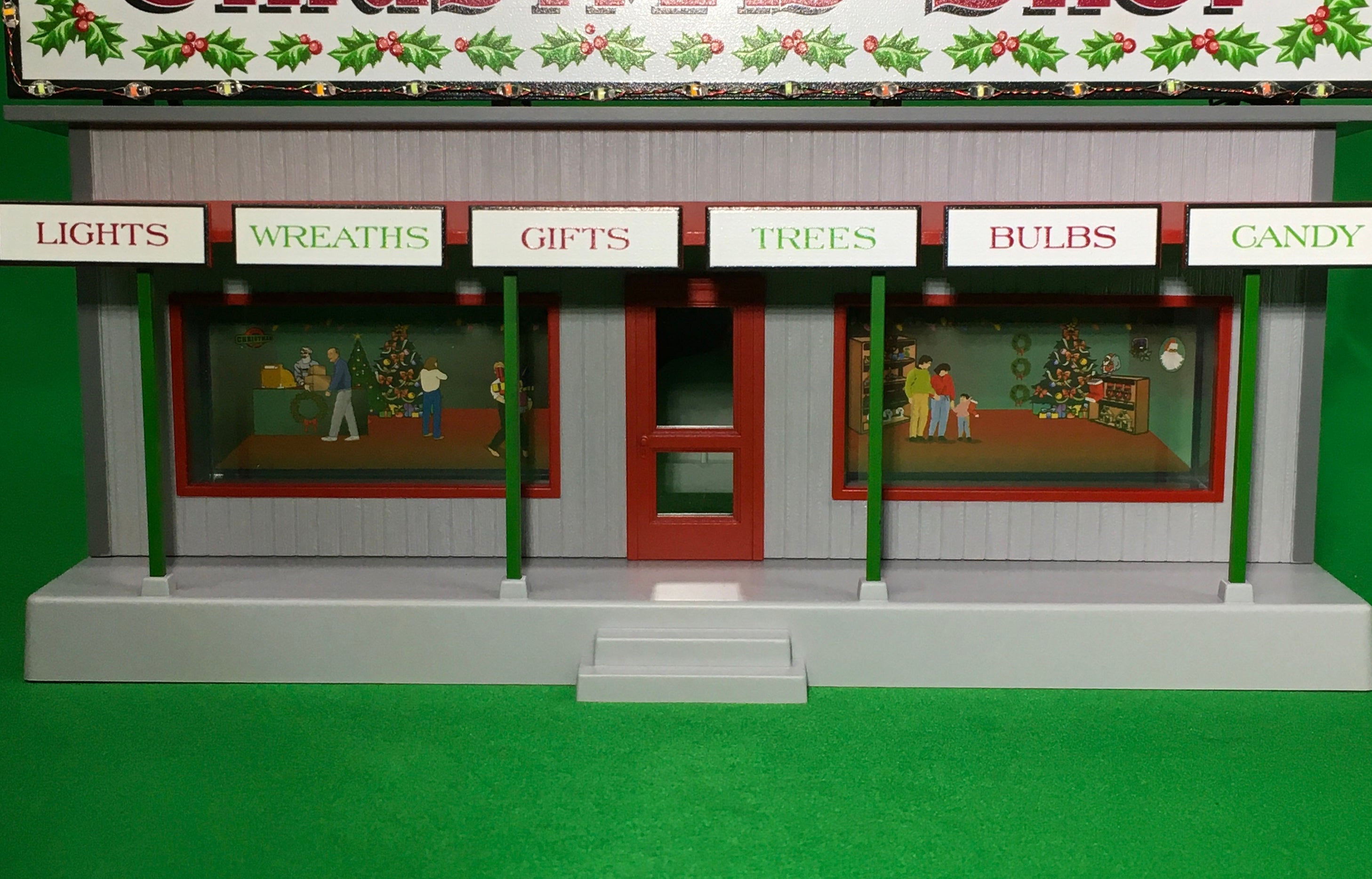 MTH 30-90637 - Road Side Stand "Ye Old Christmas Shop" w/ Operating Christmas Lights