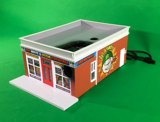 Lionel 2129030 - "Sgt Stumpy's" Red White & Boom Fireworks Building - MrMuffin'sTrains
