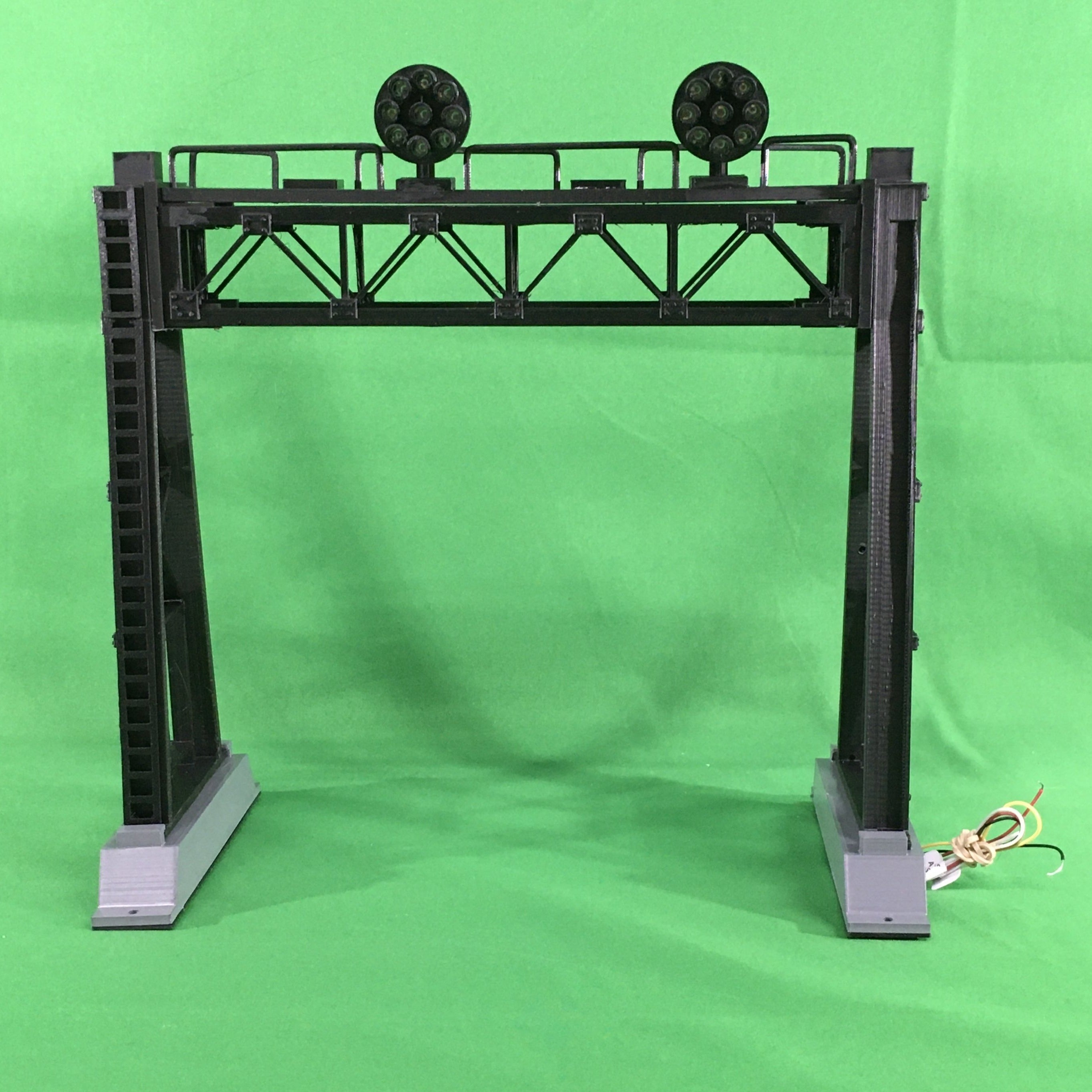 K & R Custom Models #4223 - 2-Track Signal Bridge - 2 Pennsy Lights