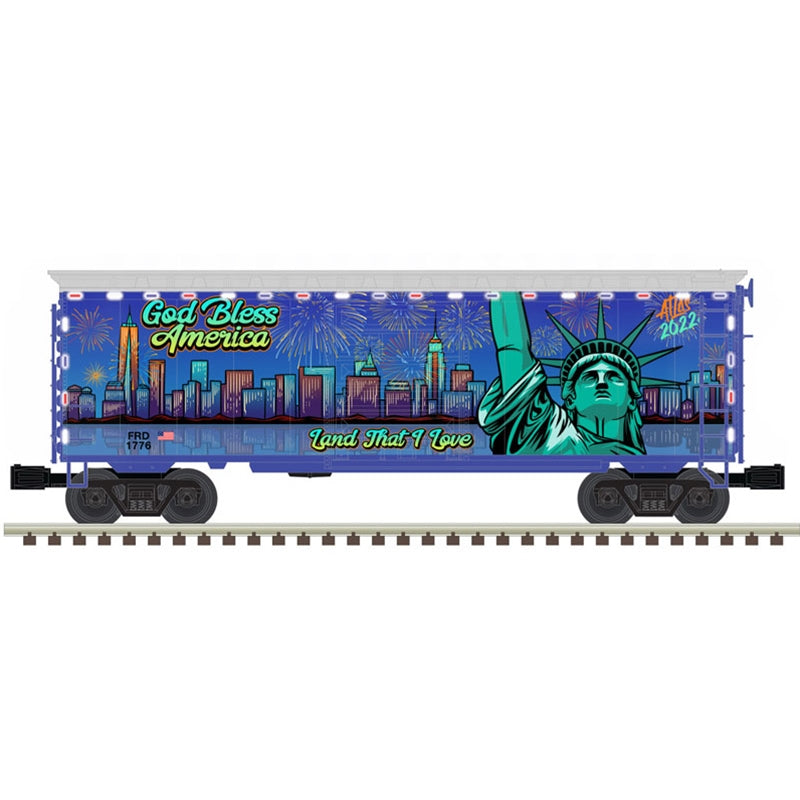 Atlas O 3001851 - Premier - 40' PS 1 Box Car "Independence Day Special" #FRD 1776 w/ Lights (4th of July) - MrMuffin'sTrains