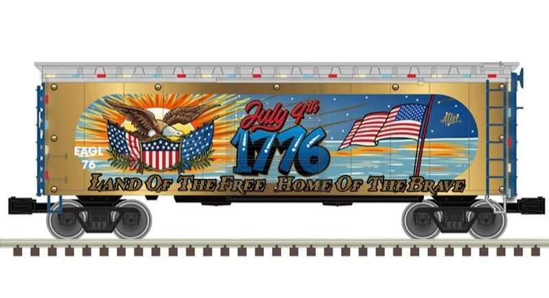 Atlas O 3001436 - Premier - 40' PS-1 Boxcar "4th of July" w/ Lights (2023 Edition)